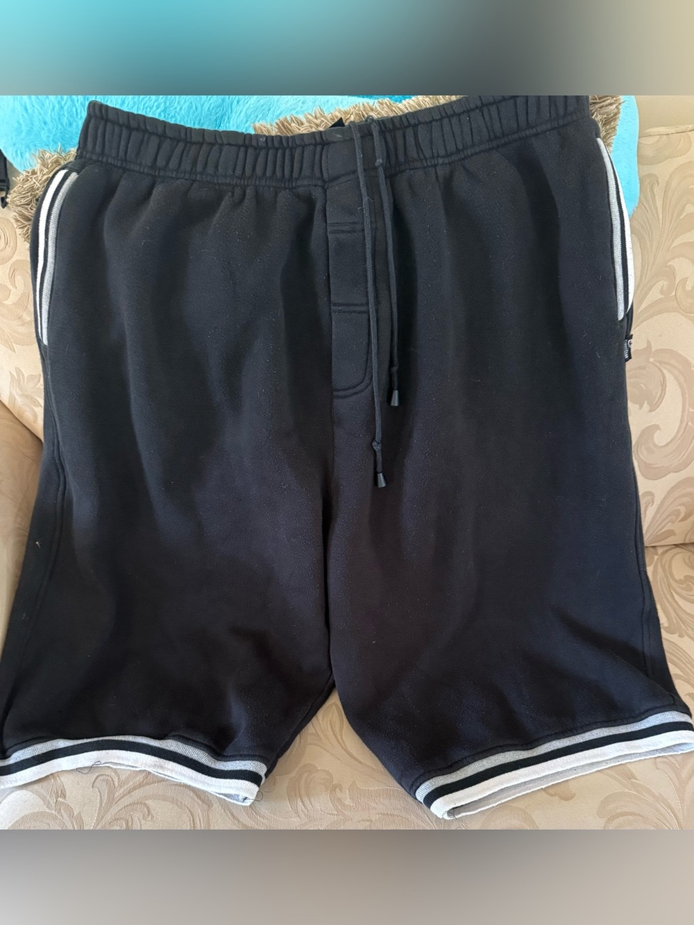 Vtg Street Gear shorts Black elastic waist Drawstring Shorts w/pockets 3XL guc